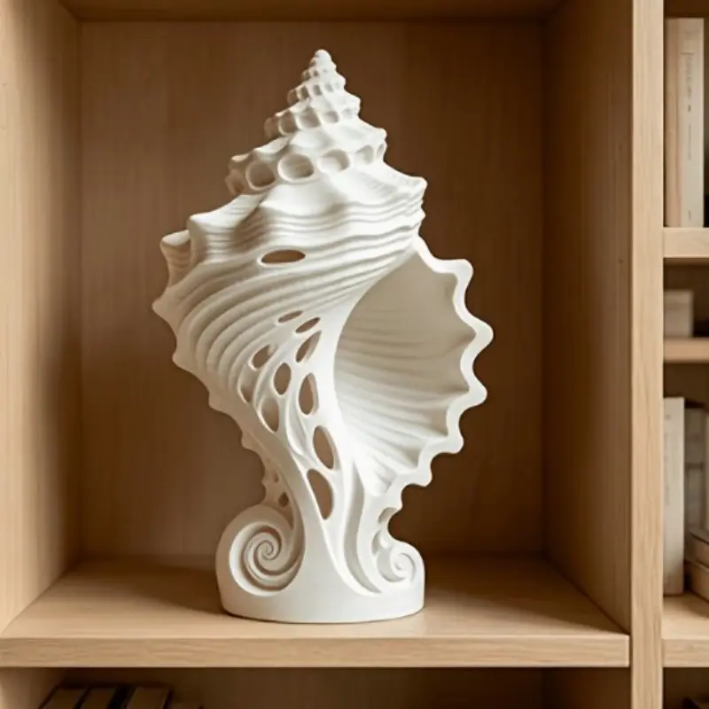 Elegant Marine Life Seashell Craft, Home Indoor Decorative Gift, Beautiful Oceanic Art Piece, Art Figurine, Living Room Ornaments, Home Decor Statue, Perfect for Interior Decoration, Decorative Figurines