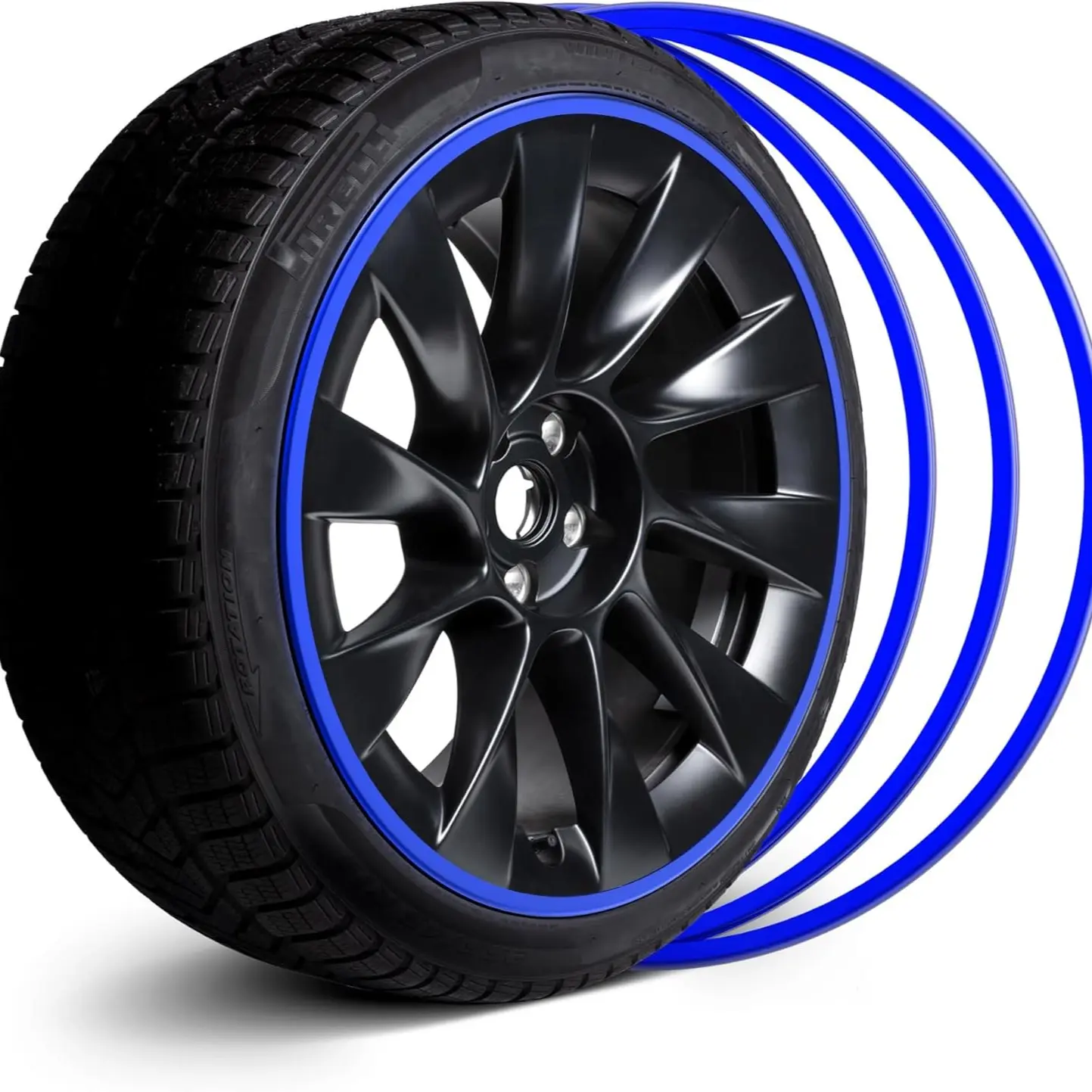 Car Alloy Wheel Rim Protector, Blue Color, Easy Installation, Scratch-Resistant, Universal Fit, Tire Guard, Dashboard Decoration Strip, Autos, Car Accessories, Automotive