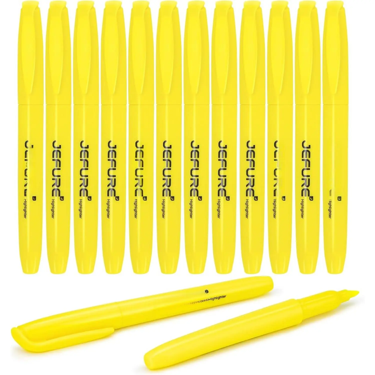 12 count Highlighters, Chisel Tip, Yellow  Highlighters Bulk - Quick Dry, Ideal for Studying, Note-Taking, School, College, Office, Teacher & Student Supplies