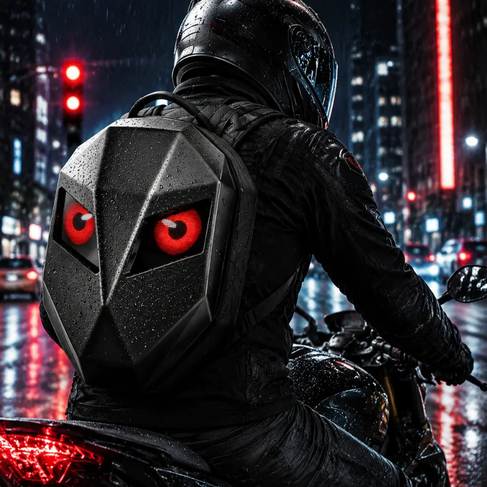 Yobis Motorcycle Backpack for Men,Motorcycle LED Knight Backpack,LED Backpack with DIY Programmable Full Color Screen,Hard Shell Large Capacity Waterproof Helmet Bag Laptop Backpack Led Light Effects,Summervibes,summerwins Summerwins