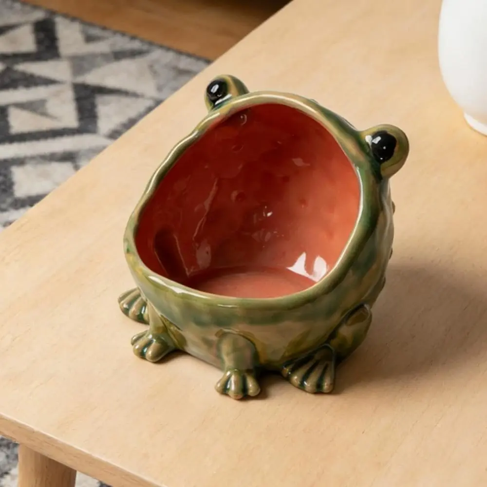 [Cute Housewarming Gift] Frog Statue Storage Tray, Entrance Key Holder, Frog Statue Desktop Decoration, Creative Animal Sculpture Storage Basket Tray, Decorative Key Candy, Cute Housewarming Gift, Ceramic Ornaments (Non-Food Contact)