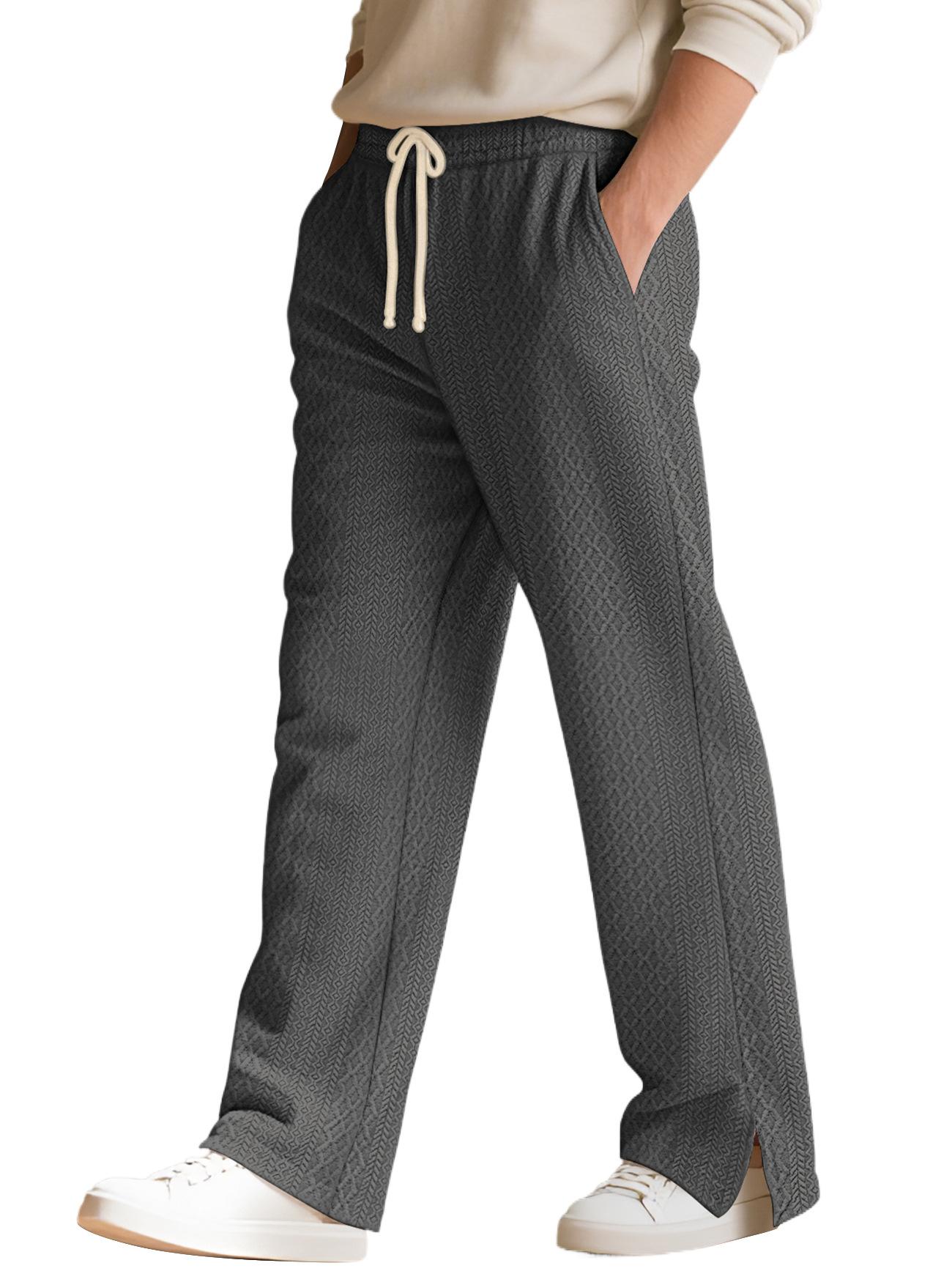 New loose casual sports pants with textured jacquard knit, European and American , available on Temu