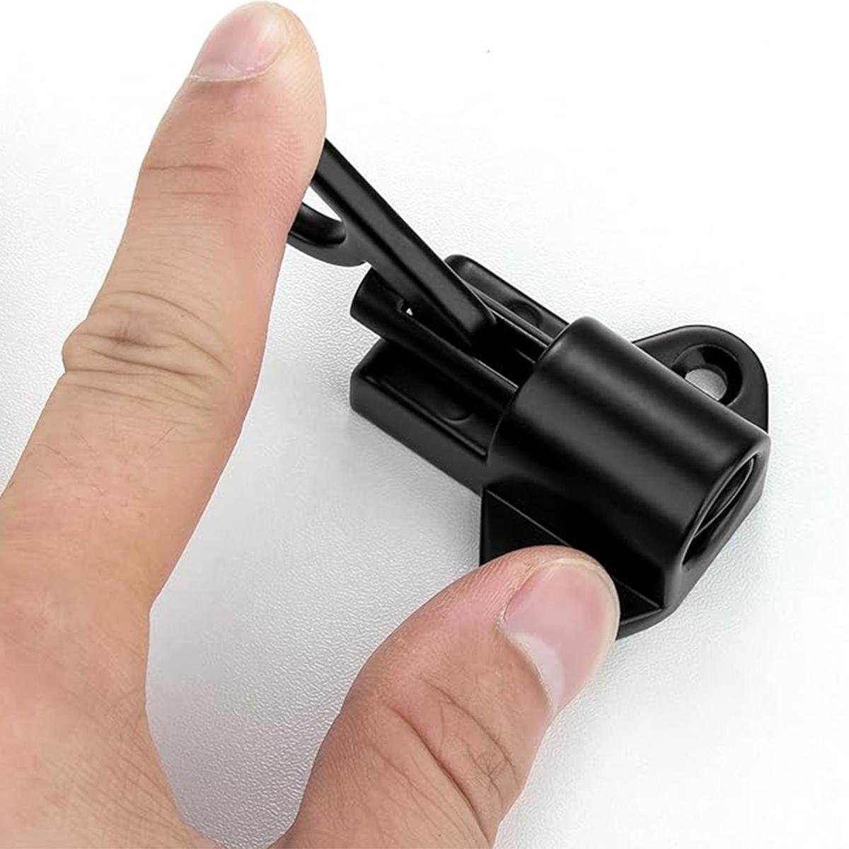 2 Packs Self-Closing Latches，Black Spring Door Lock，Resilient Bolt Latch Aluminum Alloy Safety Automatic Spring Barrel Slide Door Lock with Screws,Used for Gate,Window and Cabinet etc