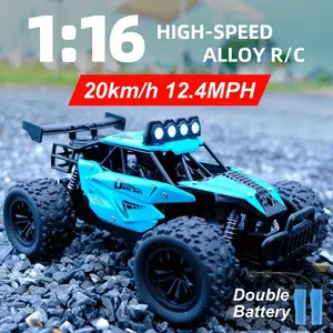 1:16 Scale High-Speed Off-Road RC Car 2.4G Remote Control Drift 20KM/H with Anti-Collision Rubber Big Tires Alloy Body for Various Road Sections Next Gen Monster Truck Ideal Gift for Christmas Halloween Thanksgiving