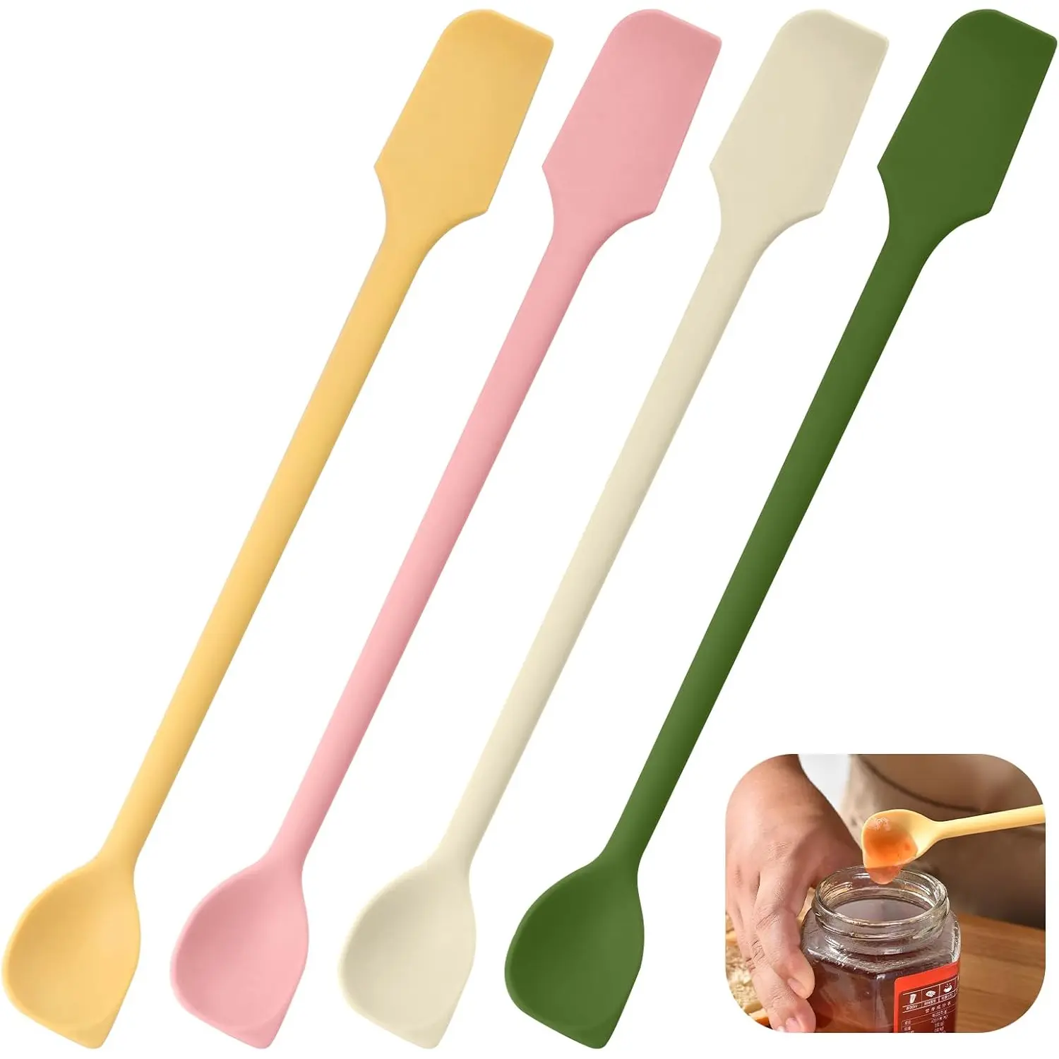 Silicone Kitchen Spatulas Set, Baking Supplies & Jam Spoon, Cake Spatula & Silicone Knife, Durable Heat-Resistant Design