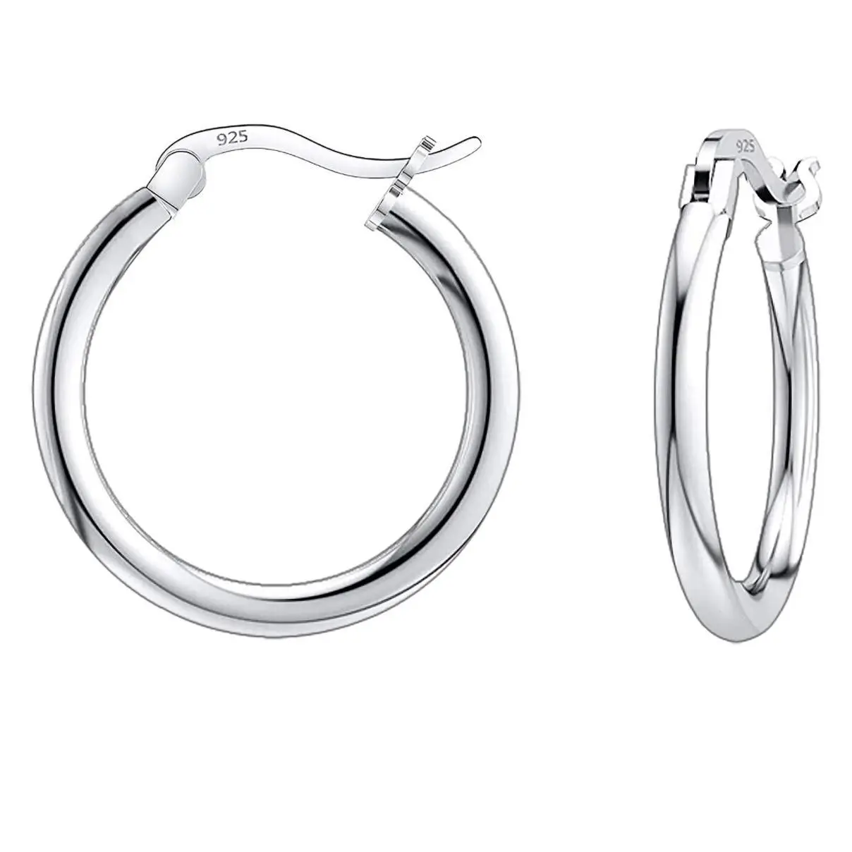 925 Sterling Silver Small 10MM Hoop Earrings Men Women Children