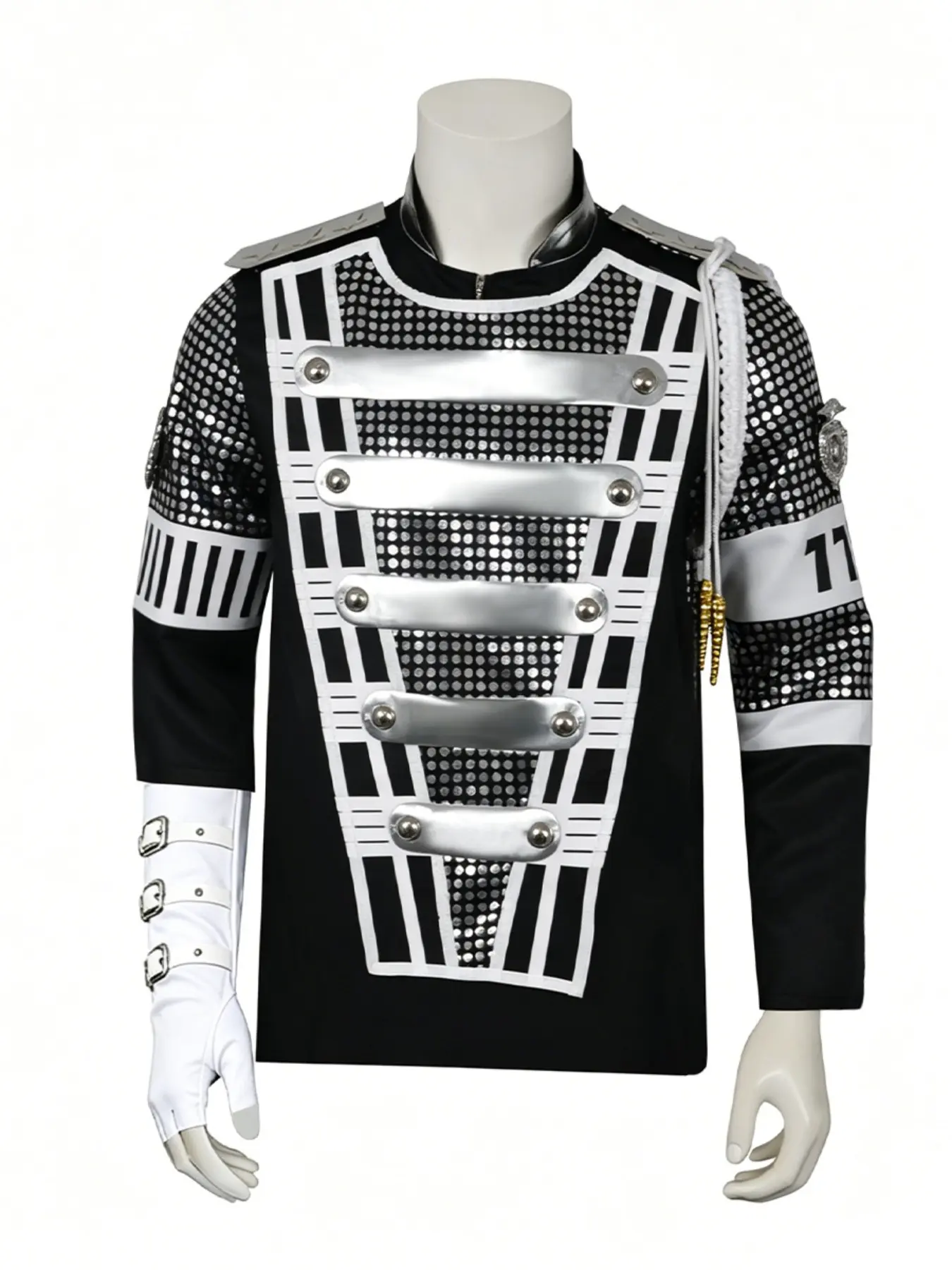 Michael Jackson Cosplay Costume, Mj Concert Stage, Halloween New Festive Sequined Jacket, Perfect for Parties and Events