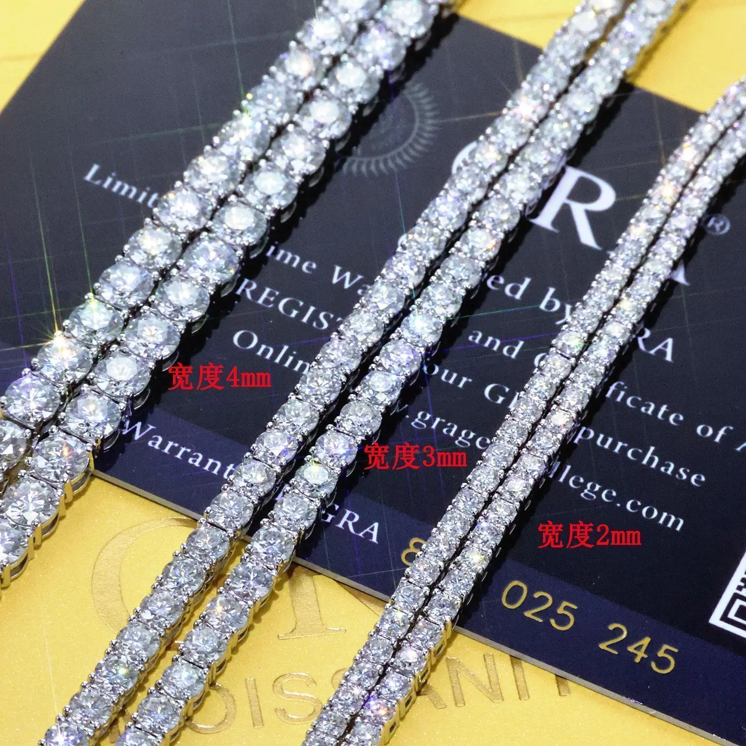 ESKEEM 925 Silver Moissanite Tennis Chain Necklace, Iced Out VVS, Diamond Tester Passing, 2/3/4/5mm Fine Jewelry Chains, Moissanite Jewelry