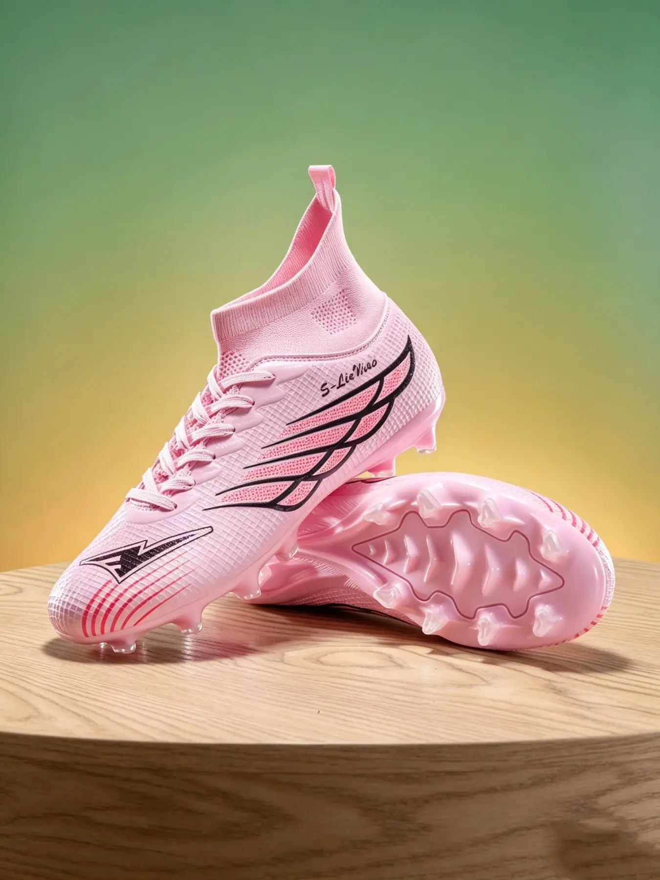 High Top Long Stud Soccer Cleats for Men and Women, Non-Slip Tpu Sole, Breathable PU Upper, Sizes 35-46, Ideal for Training and Matches