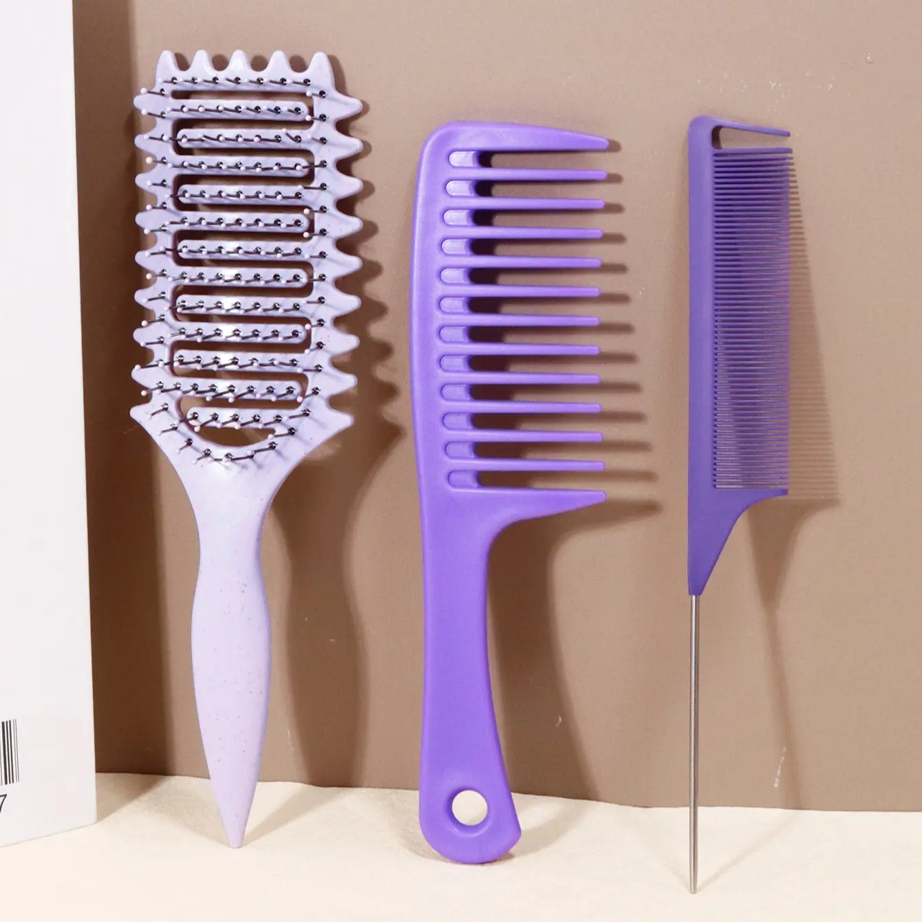 3pcs Hair Comb Set, Curling Brush Tail Comb Wide Tooth Comb, French Comb Curly Hair, Combs for Hair Stylist, Professional Hair Styling Kit, Suitable for All Hair Types