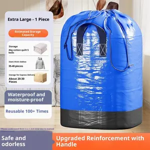 47x39 Inch Moving Storage Bag, Waterproof Large Capacity, Thick Bottom with Drawstring and Handle, Big Size Shipping Transit Bag, 1 Piece