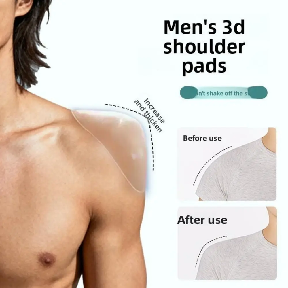 SleekHush Thick Silicone Shoulder Pads for Men, Instant Broad Shoulder Booster, Discreet Invisible No Sew Easy Apply Shoulder Enhancer, Mens Body Shaper Accessory for Casual & Formal Wear Gift For Him