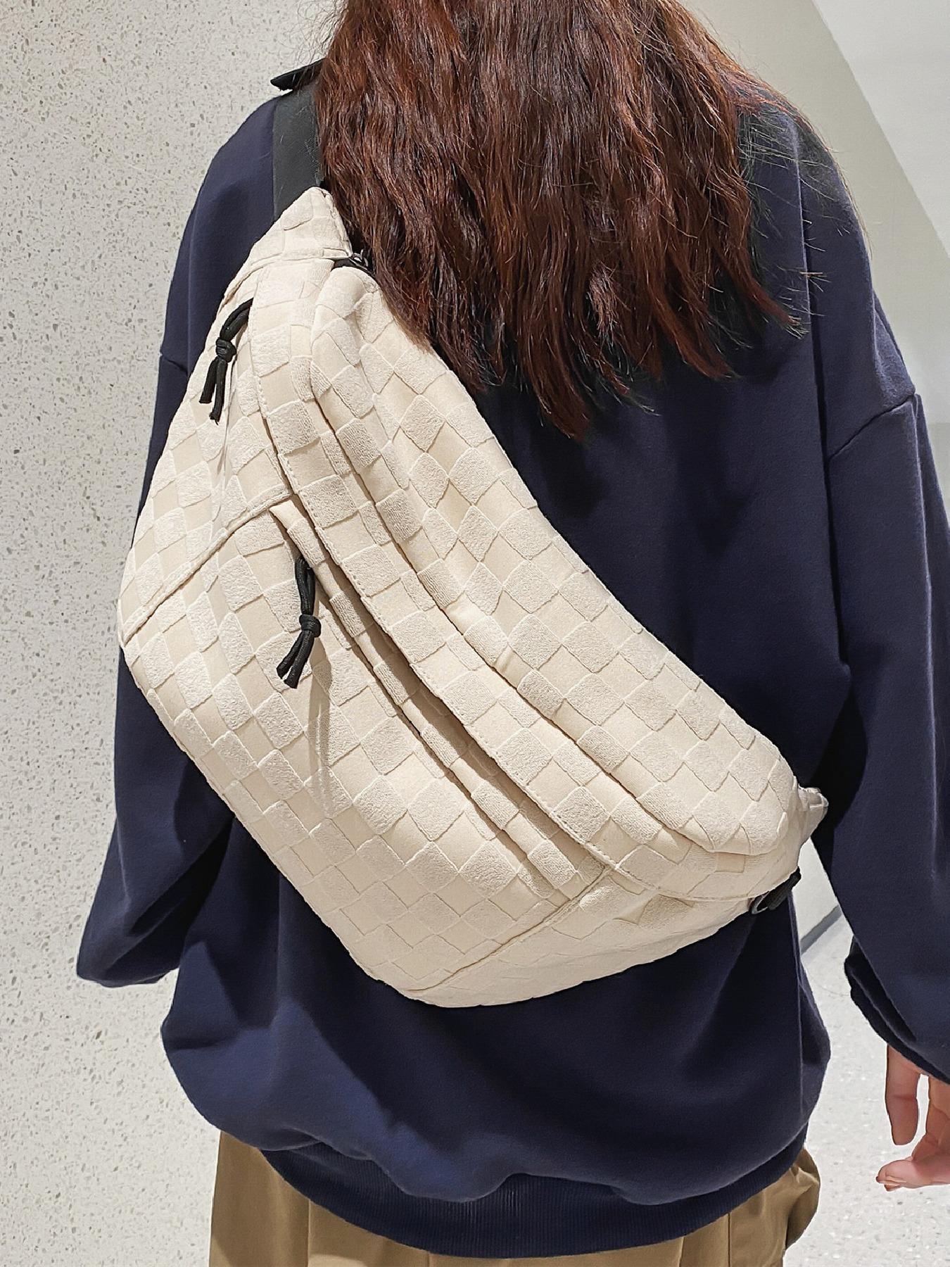 Women's Fashionable Large Capacity Embossed Textured Zipper Belt Bag, Casual Commuter Versatile Plain Fanny Packs, Simple All-match Bum Bag Women's Fashionable Large Capacity Embossed Textured Zipper Belt Bag, Casual Commuter Versatile Plain Fanny Packs, Simple All-match Bum Bag