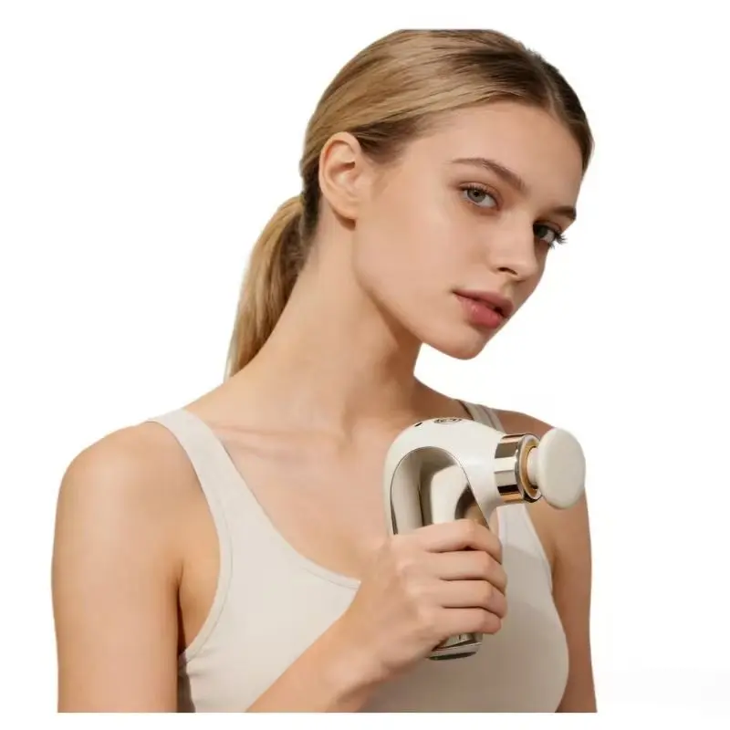 USB-powered mini muscle stimulator, featuring 4 speeds of powerful vibration, a lightweight and portable muscle stimulator massage device. Handheld mini massage gun with percussive vibration, ideal for sports and muscle relaxation, with timer control for