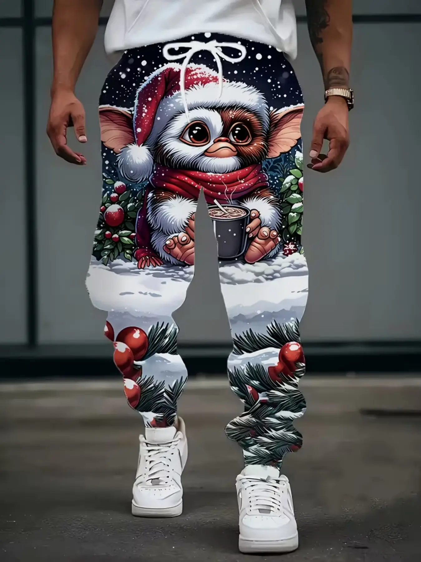 3D Men's Casual Christmas Pattern Pants, All-Over Print Fitted Design, Ideal for Daily Wear & Festive Occasions, Comfortable & Stylish