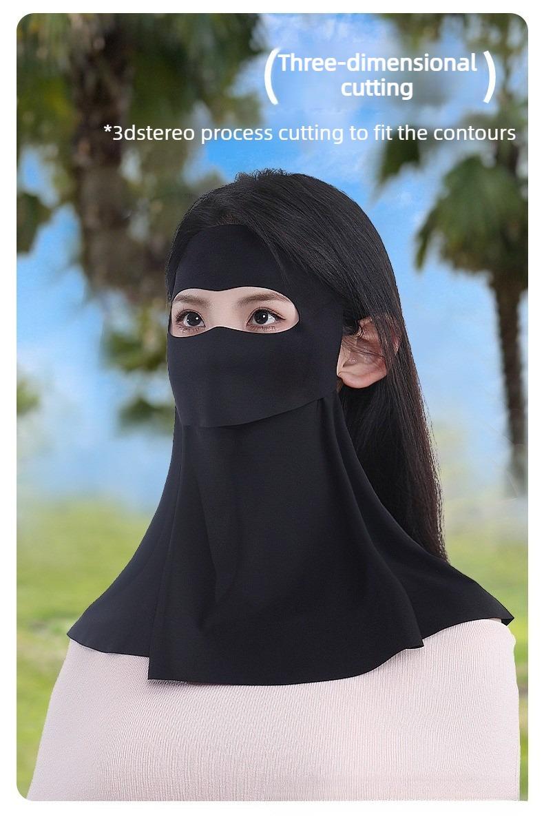 Summer Drinkable Facekini — Full-Face Sun Protection Mask with Neck Guard, UV Blocking, Windproof, Cycling