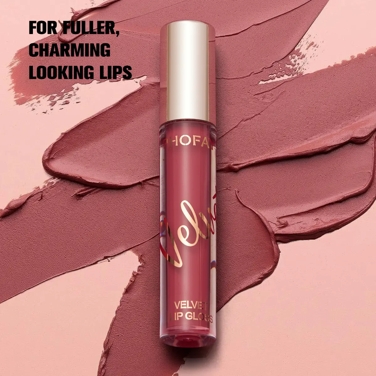 PHOFAY Velvet Lip Gloss 3ML, Weightless Matte Smooth Finish, Soft-Focus Pigmented Lip Color
