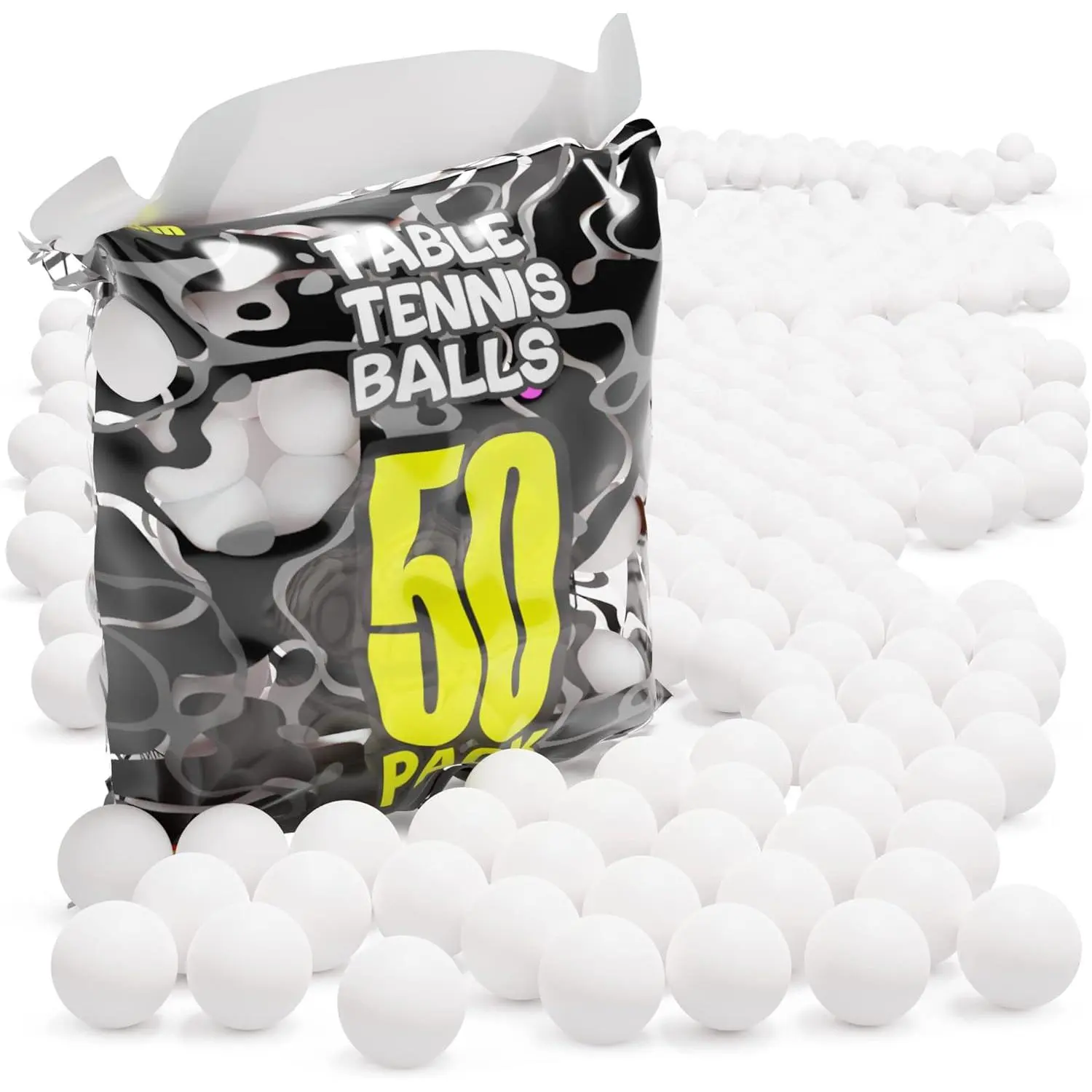 Professional ABS Plastic Table Tennis Balls - 1-Star, 40mm Standard Size & Weight, White Durable High-Performance, No Logo, for Beginners Training, Halloween, Christmas, Thanksgiving, Easter