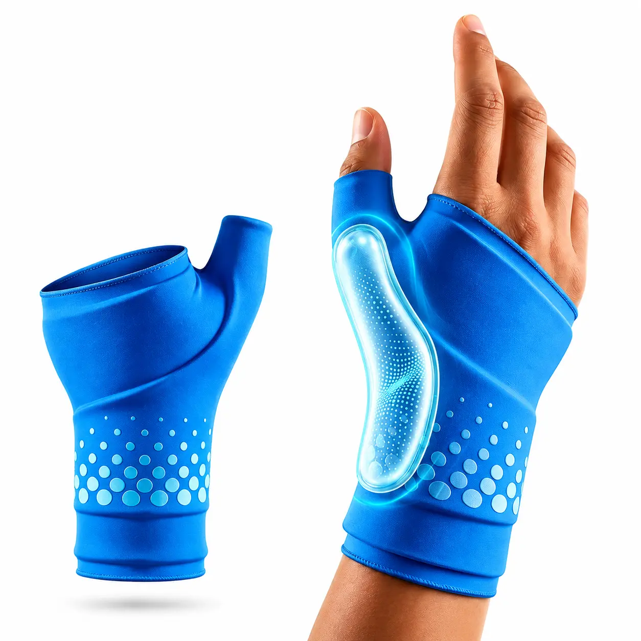 Wrist Ice Pack Wrap with Thumb Support, Wearable Hot & Cold Compression Wrist Brace with 3D Cooling Gel Pad, Reusable Hand Support for Sore Wrists, Swelling Relief & Daily Comfort