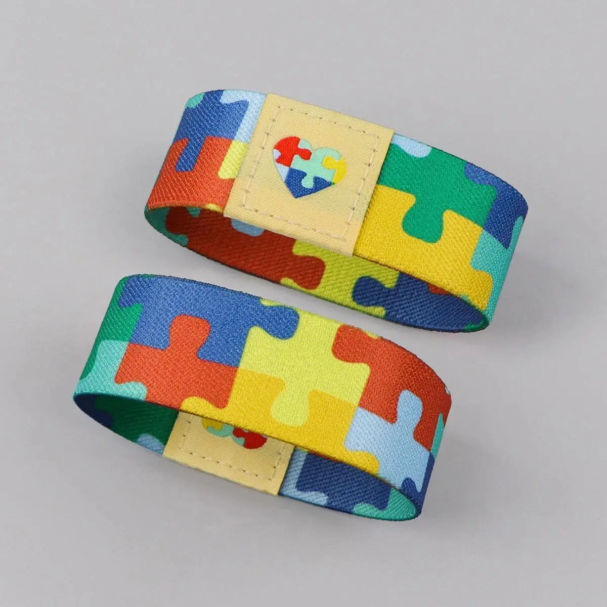Puzzle Pattern Wristband for Autism Awareness, Fashion Polyester Elastic Band for Women, Nurse Accessories Gift, Bracelet, 2.5Cm * 18Cm, Awareness Wear, Bangle, Female