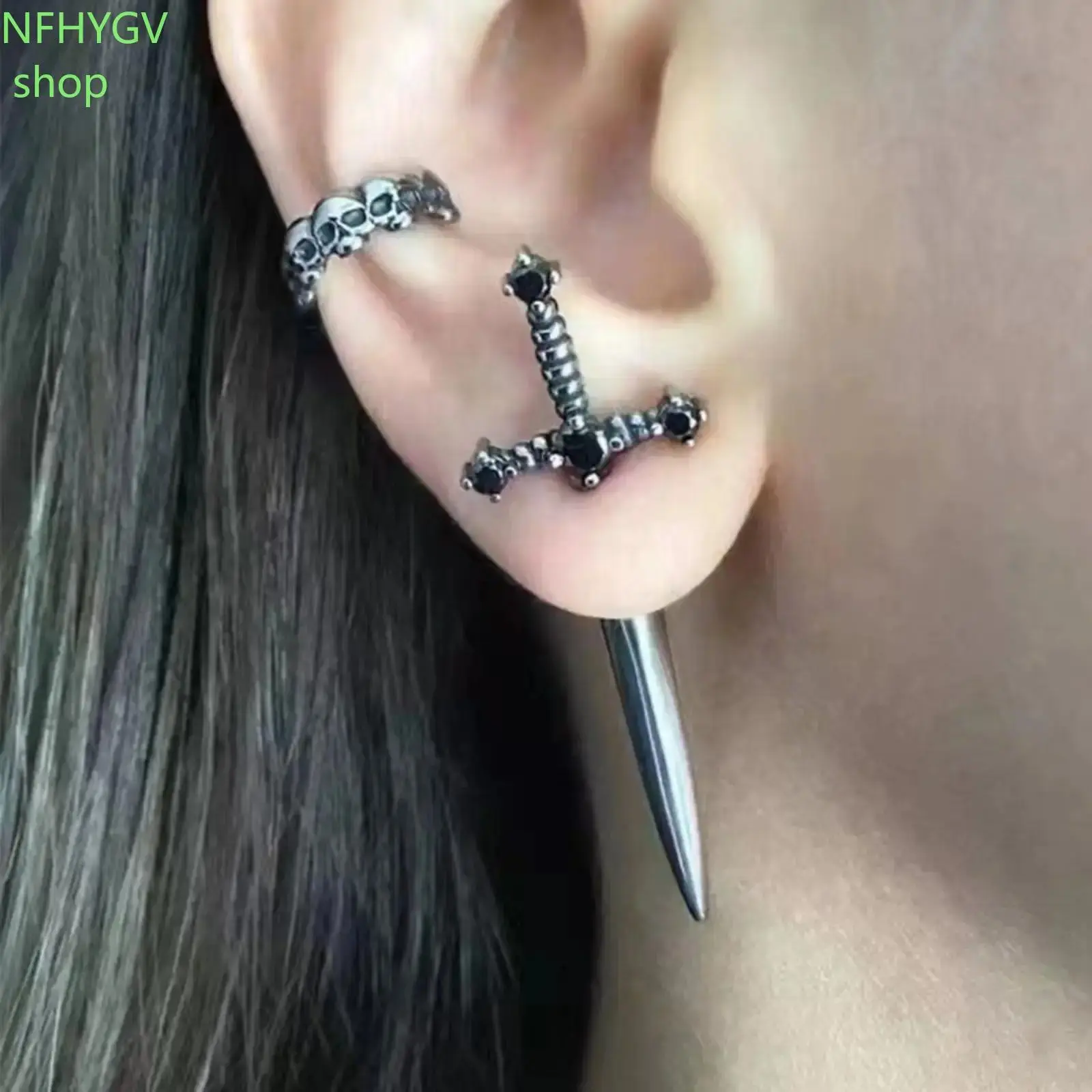 Trendy Punk‑Style Gothic Sword & Dagger Earrings, Unique Edgy Statement Jewelry, Decorative Accessories For Daily Wear, Parties And Gothic Outfits