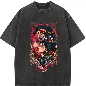 valentine shirts Hot-Blooded Anime2 Attack on Titan Eren Jaeger Print Tee Men Women Vintage Manga T-shirts Oversized Casual Tops Harajuku Male Tee