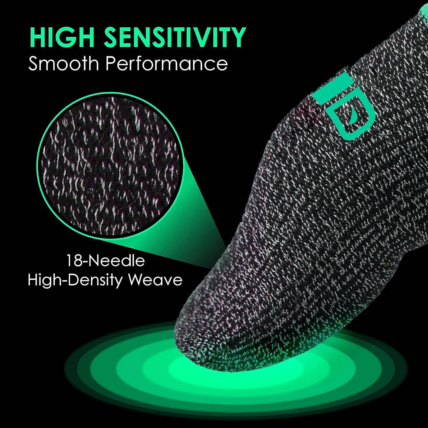 GAMINJA Finger Glove, Finger Sleeves, Anti-slip Fingertip Gloves, Anti-sweat Touch Screen Game Finger Thumb Cover, Gaming Accessories, Console Accessories for PUBG Mobile Game