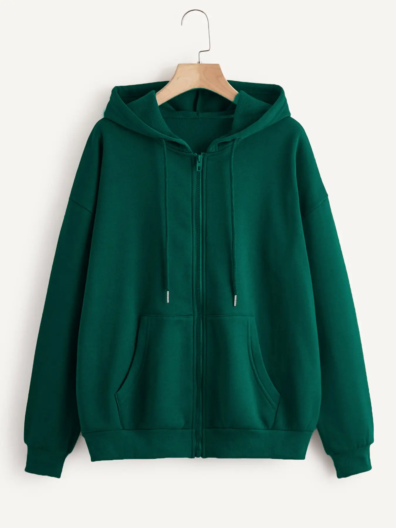 Fashion Women's Zipper Hooded Long Sleeves Jacket, Comfortable Sports Coat with Stylish Pockets, Ideal for Fall Winter Daily Wear, Outdoor Activities, Casual