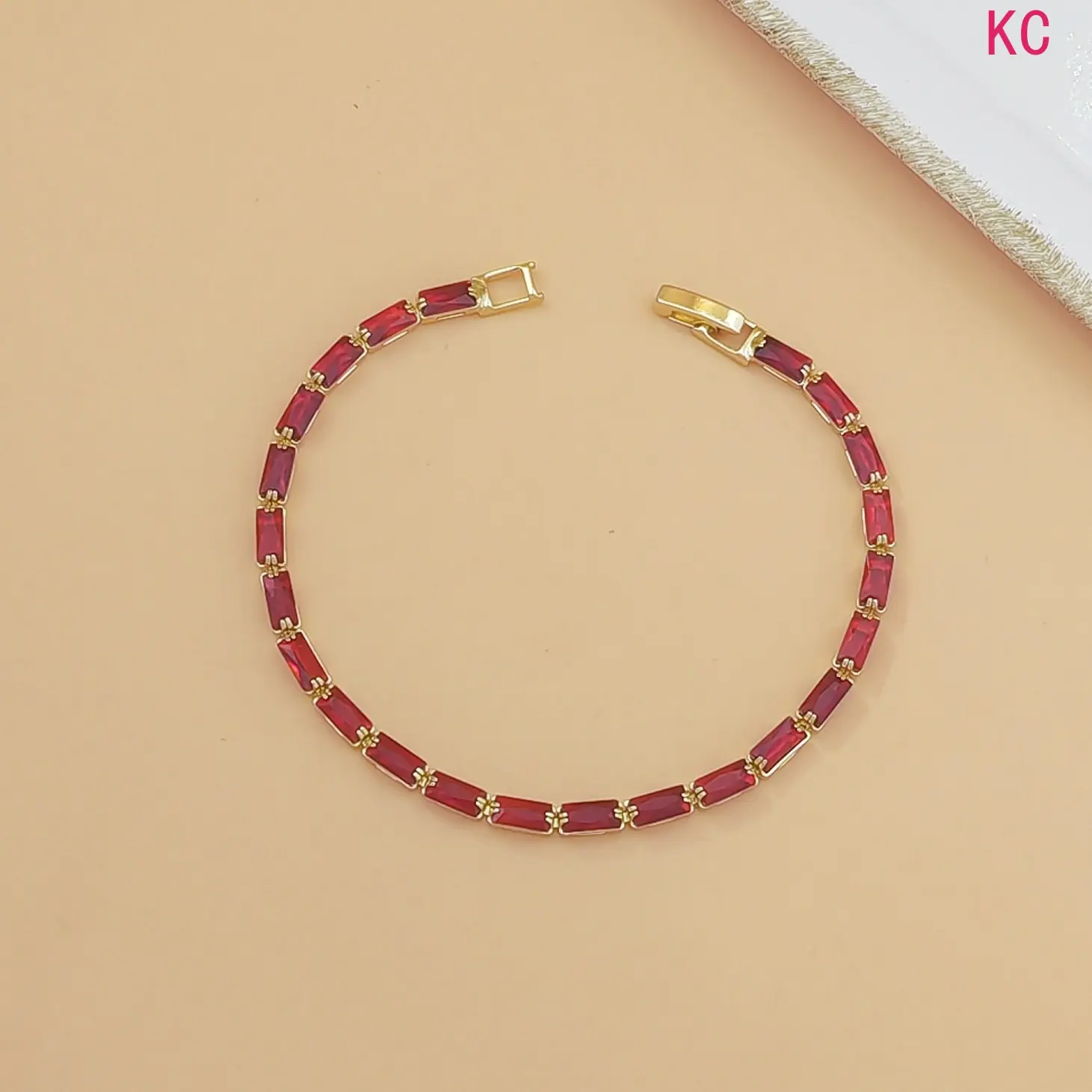 Minimalist Light Laxury Red Square Rhinestone Lanyard Bracelets, Stylish Personalized Wrist Jewelry For Women Daily Matching And Best Friend Token Gifting Accessory