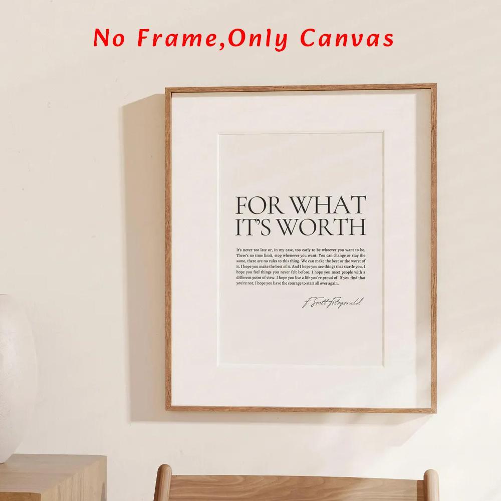 F. Scott Fitzgerald Inspirational Quote Unframed Painting, Canvas Wall Art, Wall Art Decoration, Wall Decor for Home Living Room Bedroom Study Room, Quote Prints, Poster