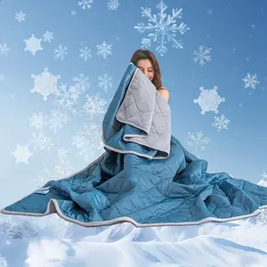 Large Cooling Quilt for Hot Sleepers, Ultra Breathable & Sweat Absorbent, Dual-sided Soft Summer Blanket, Easy Care Machine Washable Home Bedding