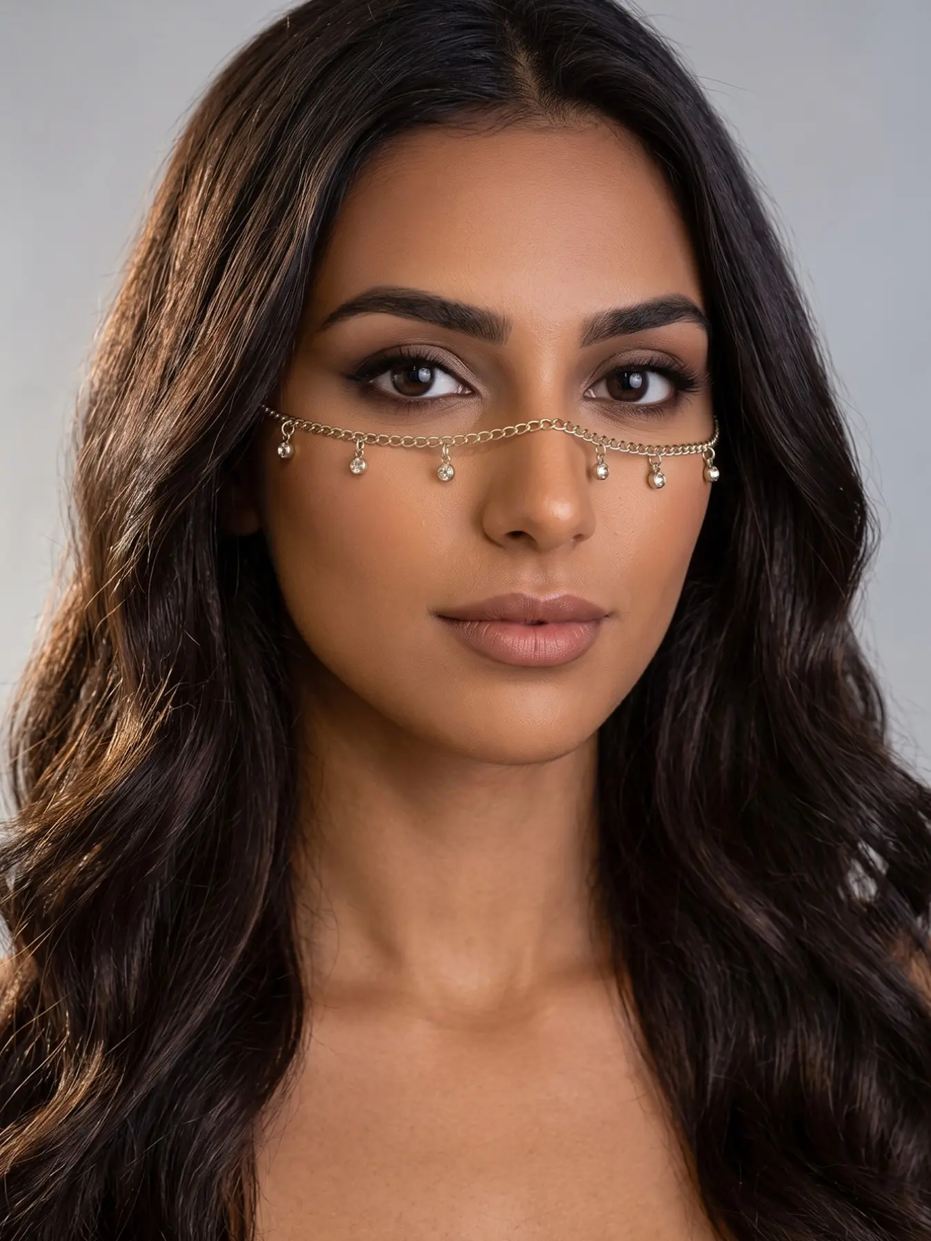Rhinestone Fringe Face Chain, Elegant Women's Facial Jewelry, Perfect for Weddings, Parties, Festivals, Special Occasions