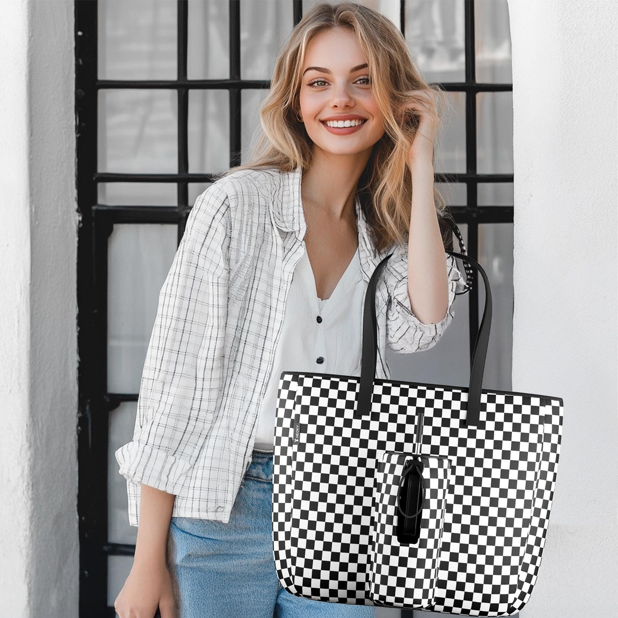 15L Summer Hobo Tote Bag with Water Bottle Pocket & Straw Storage, Large Capacity Multifunctional Cup Handbag for Travel and Work, Lightweight Waterproof Drinkware Organizer, Geometric Pattern Tote