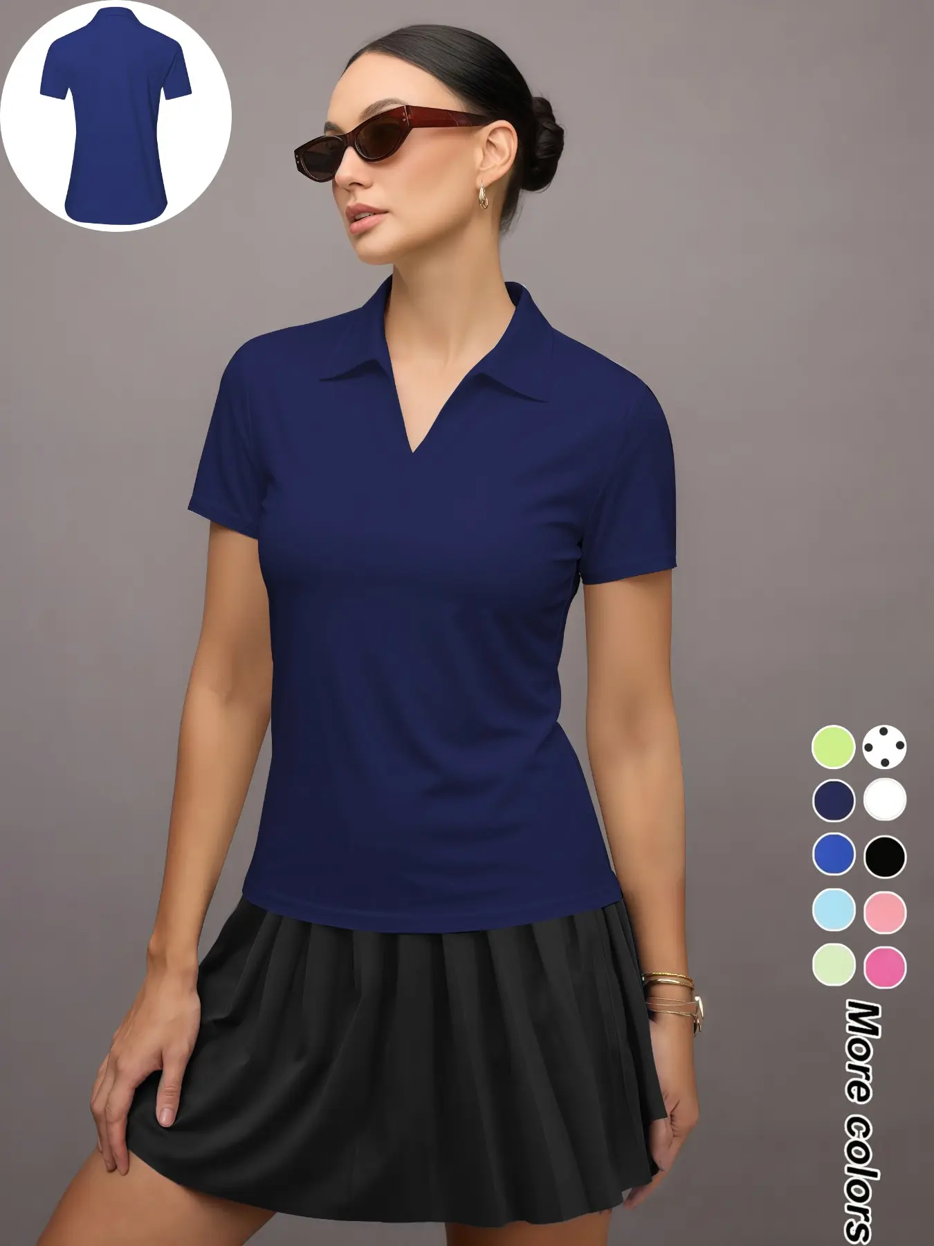 Women's sports polo shirts moisture wicking breathable comfortable short-sleeved shirt suitable for golf baseball tennis Active Top Athletic Apparel