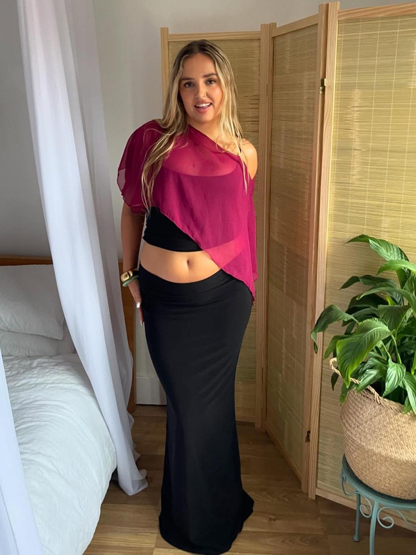 Women's Solid Color Sheer Mesh Fabric Lightweight Breathable Crop Top ＆ Asymmetrical Cami Top, Fashion Casual Camisole for Daily Outdoor Wear, Ladies Clothes for Summer, Womenswear