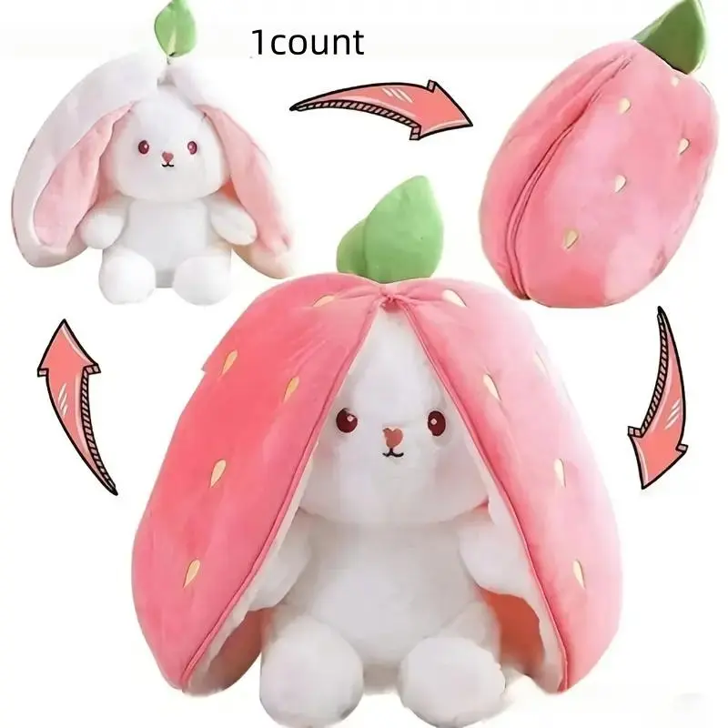 Cute Hidden Rabbit Bunny Plush, Soft Adorable Stuffed Animal Cuddly Gift, Unique Present, Holiday & Birthday Surprise for Friends & Family