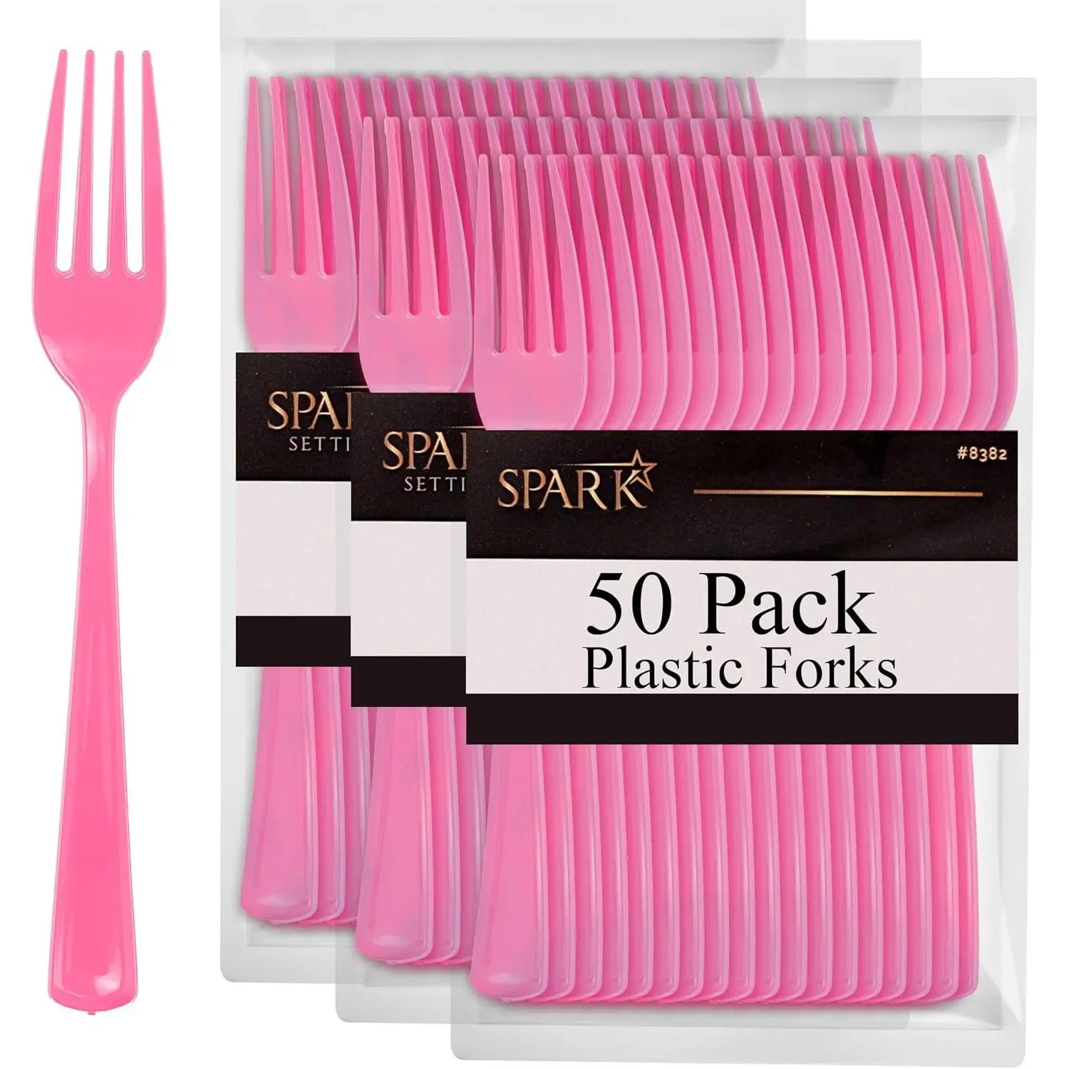 Plastic Forks Disposable 50 Pack, Heavy Duty Plastic Silverware, Plastic Cutlery Ideal for Hot and Cold , Plastic Utensils for  Office School Party Picnics Weddings -  ()