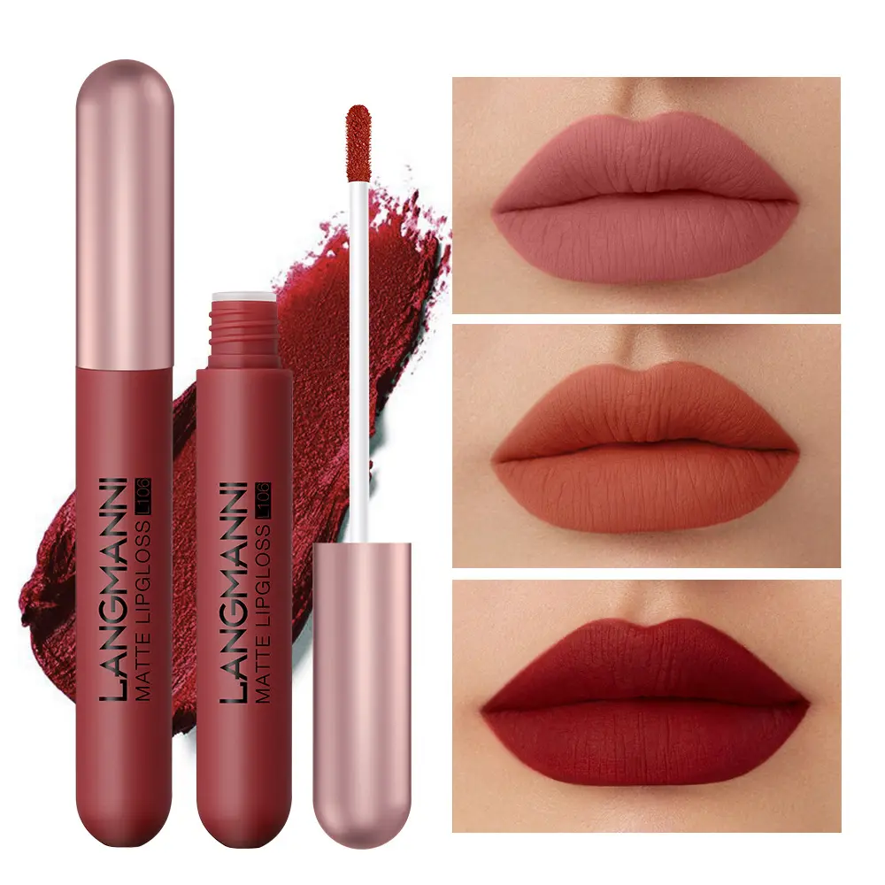 Viral 6Pcs Matte Velvet Lip Gloss Set, Long Lasting Foggy Liquid Lipstick Kit, Non-Stick Cup Waterproof Nude Shade Lip Makeup Gift Set for Daily Party
