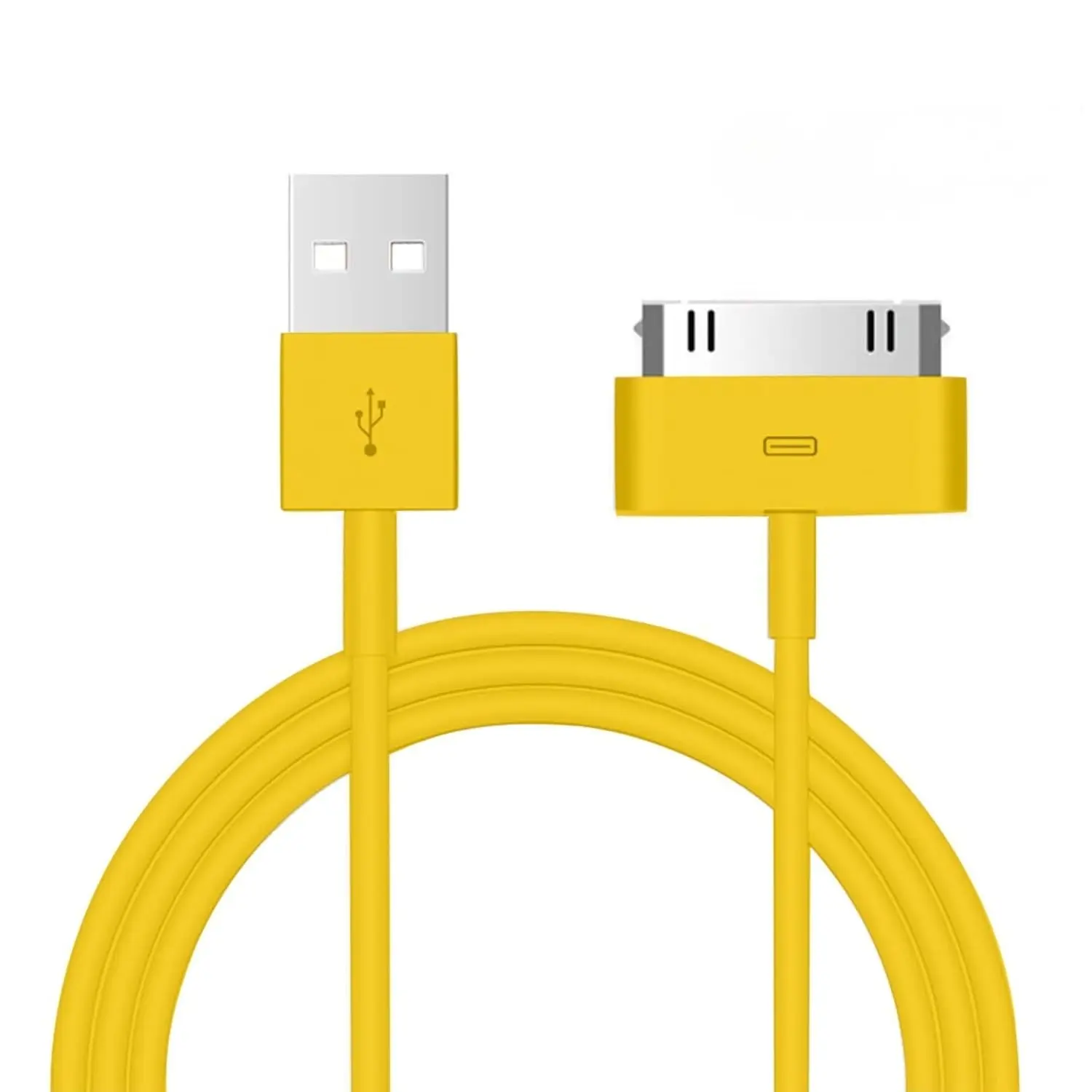 30-Pin USB  & Sync  1m – Compatible with iPod Nano, , Classic, Video,  3G / 3GS / 4 / 4S & iPad 1/2 / 3 – Data Transfer &  Lead (Yellow)
