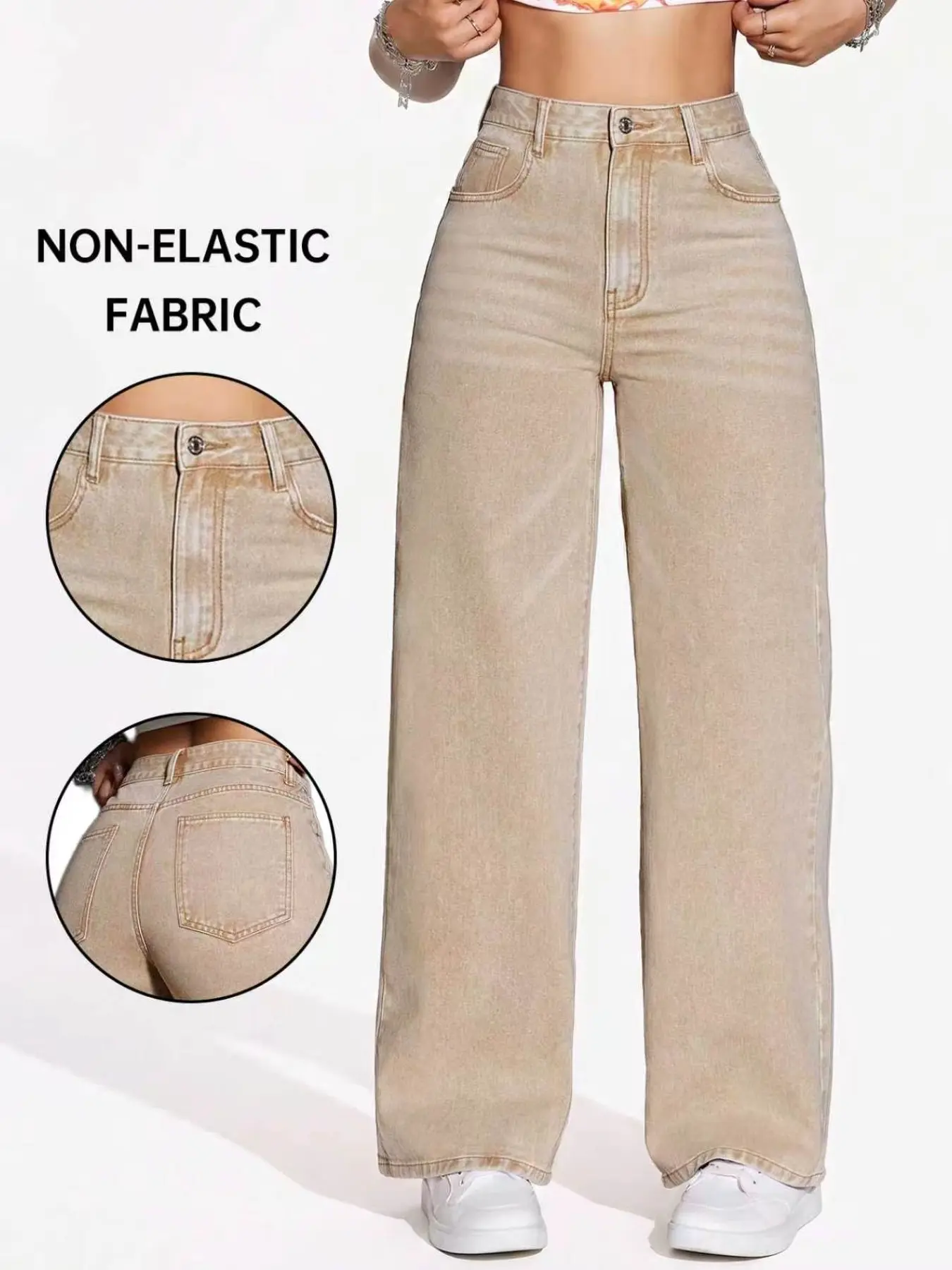 Women's High-Waisted Loose-Fit Soft Denim Jeans, Casual Straight Leg Pants, American Vintage Style, Fall & Winter Essential, Streetwear Fashion