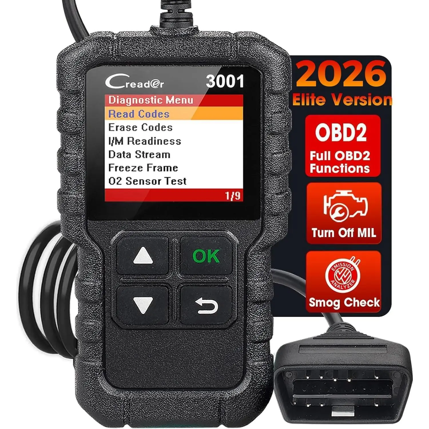Creader 3001 OBD2 Scanner, Engine Fault Code Reader Mode 6 CAN Diagnostic Scan Tool for  OBDII Protocol  Since 1996, Lifetime Free Update