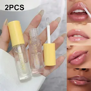 Veronni 2-Pack Lip Gloss, Glassy Mirror Finish, Hydrating Transparent Lip Color, Plump Lips, Long-Lasting, Non-Sticky, Daily & Party Makeup Set