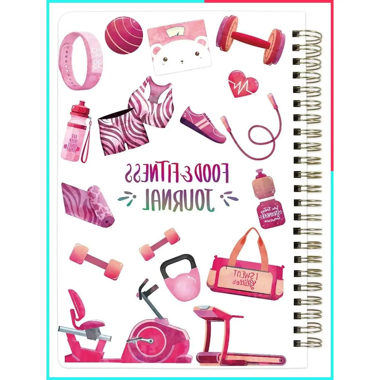 Food Fitness Workout Journal, Weight Loss & Nutrition Planner – Calorie Counter, Meal & Exercise Log, Diet and Health Tracker Notebook, 6.1" x 8.5"