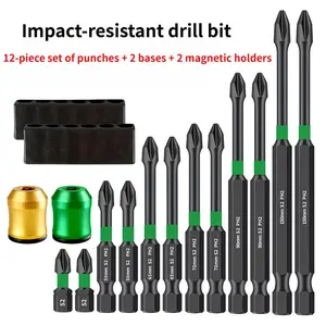 S2 Steel Cross Bit, High Hardness Strong Magnet Anti-Shock, Hand Drill Phosphor Rust-Resistant Screwdriver Bits Set