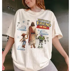 Retro Jesus You've Got A Friend In Me T-shirt, Jesus Story Tshirt, Faith Friendship Shirt, Jesus Tee, Christian Shirt