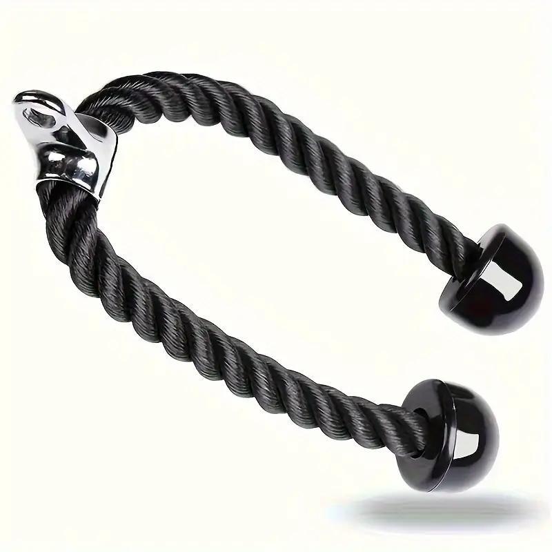 Triceps Rope Machine Attachment, Non-Slip Nylon Rope, Ergonomic Handle, Metal Ring, Home Fitness Accessories