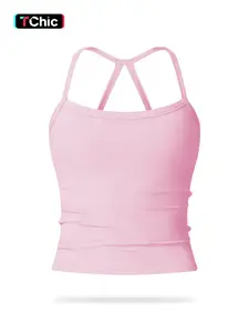 Women's Solid Backless Sports Cami Top, Quick Drying Breathable Sports Cami Top, Ladies Sportswear Gym Clothes for Indoor Outdoor Wear, Workout Tops, Breathable Activewear, Athletic Yoga Tops, Activewear Fitness, Athletic Apparel
