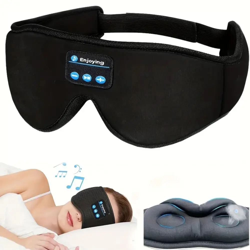 3D Sleep Mask Bluetooth Wireless Music Eye Mask, Sleeping Headphones for Side Sleepers Sleep Mask with Bluetooth Headphones Ultra-Thin Stereo Speakers Perfect for Sleeping, Eyemasks for Sleeping
