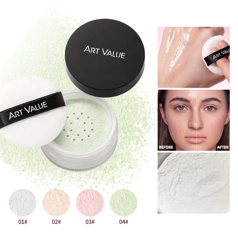 Shiny Loose Powder Glow Setting Powder, Oil Control Smooth Loose Powder, Suitable for Daily Use, Achieve Flawless Skin