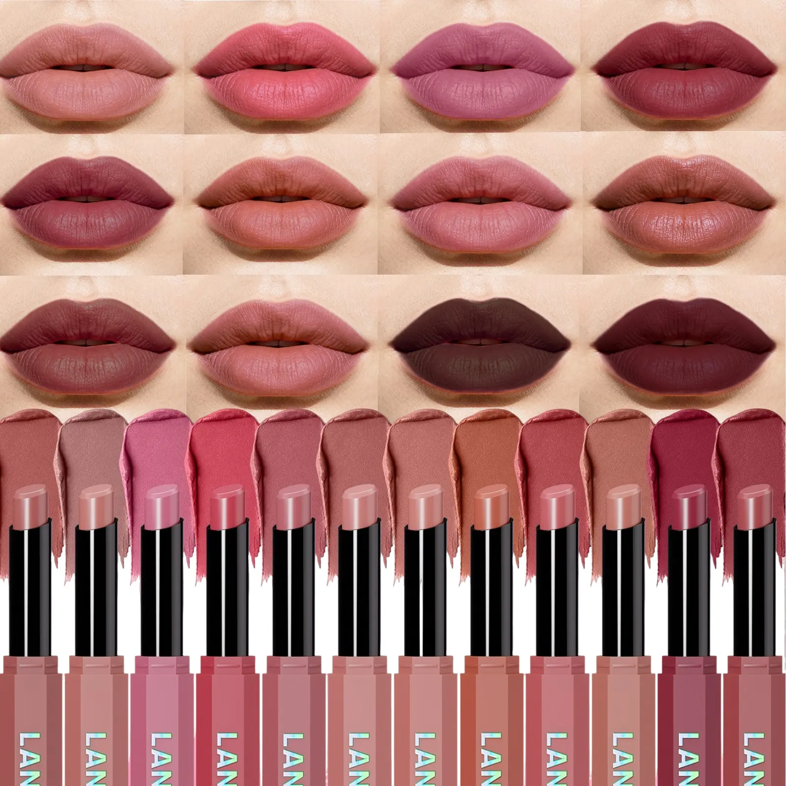 Velvet matte lip gloss, waterproof, non-stick to cups, long-lasting, natural lip makeup, Non Sticky Gloss, Matte Lip Glaze, Lip Products Makeup